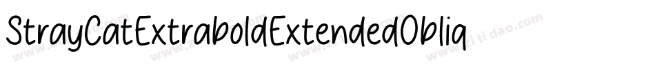 StrayCatExtraboldExtendedOblique-95P5字体转换