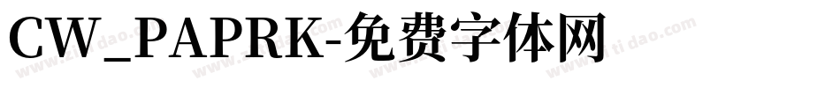 CW_PAPRK字体转换