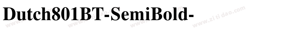 Dutch801BT-SemiBold字体转换