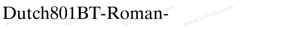 Dutch801BT-Roman字体转换