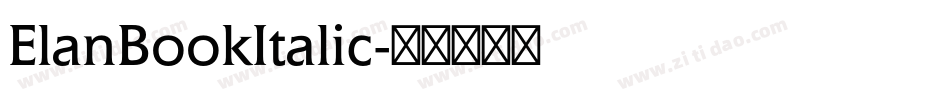 ElanBookItalic字体转换