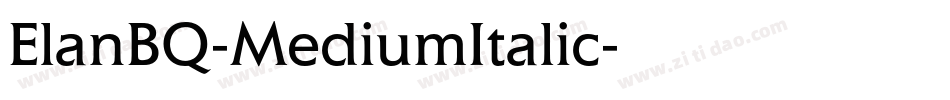 ElanBQ-MediumItalic字体转换