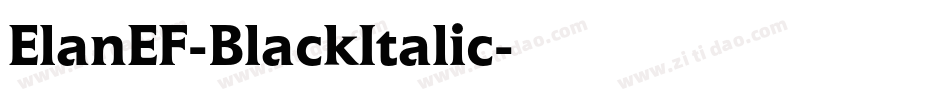 ElanEF-BlackItalic字体转换