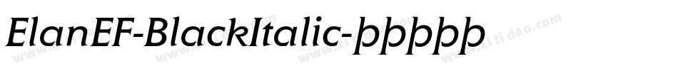 ElanEF-BlackItalic字体转换