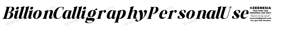 BillionCalligraphyPersonalUse-Lg44字体转换