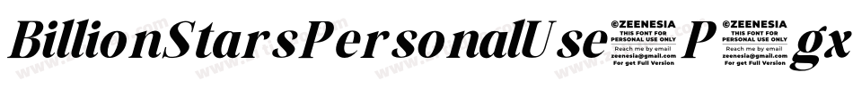 BillionStarsPersonalUse-P1gx字体转换