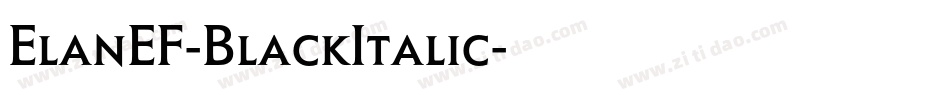 ElanEF-BlackItalic字体转换