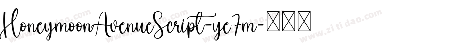 HoneymoonAvenueScript-ye7m字体转换