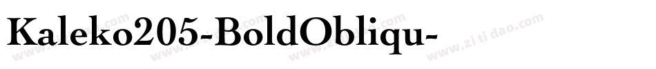 Kaleko205-BoldObliqu字体转换