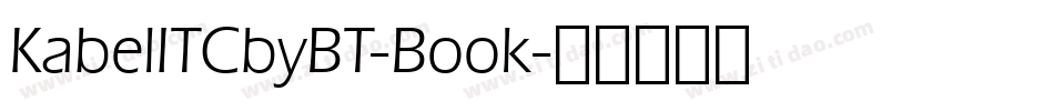 KabelITCbyBT-Book字体转换