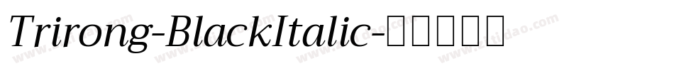 Trirong-BlackItalic字体转换