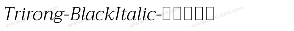 Trirong-BlackItalic字体转换