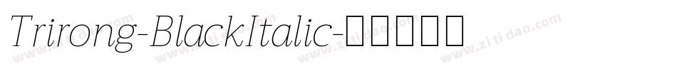 Trirong-BlackItalic字体转换