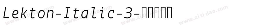 Lekton-Italic-3字体转换