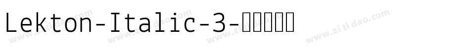 Lekton-Italic-3字体转换