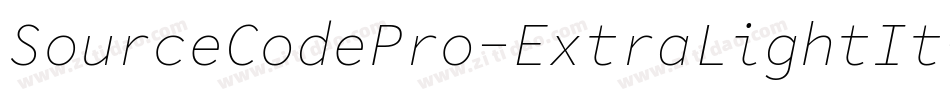 SourceCodePro-ExtraLightIt-6字体转换