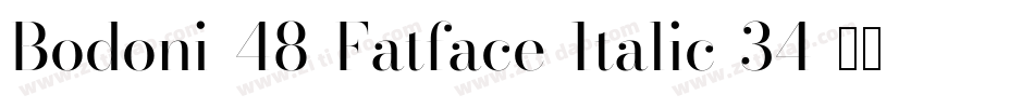 Bodoni-48-Fatface-Italic-34字体转换