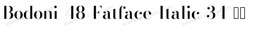 Bodoni-48-Fatface-Italic-34字体转换