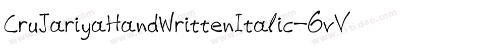 CruJariyaHandWrittenItalic-6vVY字体转换