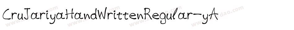 CruJariyaHandWrittenRegular-yAWY字体转换