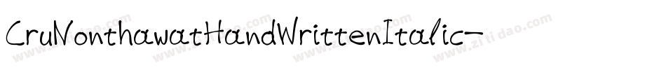 CruNonthawatHandWrittenItalic-agl9字体转换