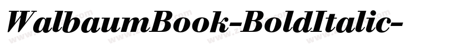 WalbaumBook-BoldItalic字体转换