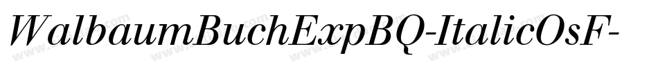 WalbaumBuchExpBQ-ItalicOsF字体转换