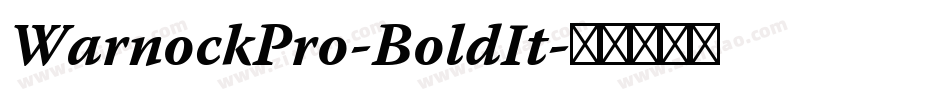 WarnockPro-BoldIt字体转换
