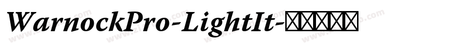 WarnockPro-LightIt字体转换