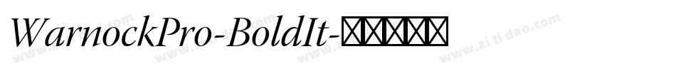 WarnockPro-BoldIt字体转换