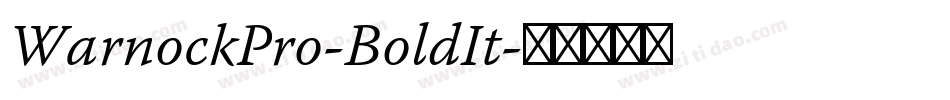 WarnockPro-BoldIt字体转换