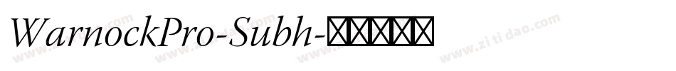 WarnockPro-Subh字体转换