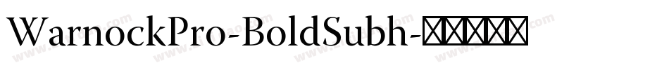 WarnockPro-BoldSubh字体转换