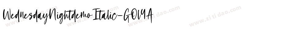 WednesdayNightdemoItalic-GOl4A字体转换