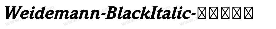 Weidemann-BlackItalic字体转换
