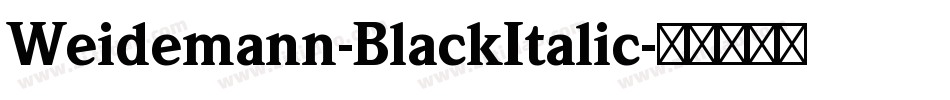 Weidemann-BlackItalic字体转换