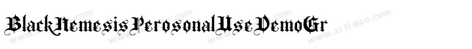 BlackNemesisPerosonalUseDemoGrunge-X82G字体转换