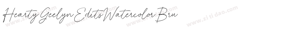 HeartyGeelynEditsWatercolorBrush-RLjA字体转换