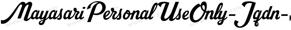 MayasariPersonalUseOnly-Jqdn字体转换