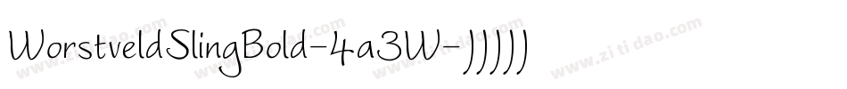WorstveldSlingBold-4a3W字体转换 WorstveldSlingBold-4a3W字体转换