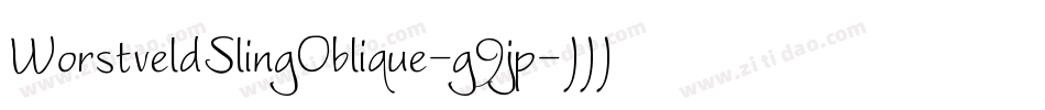 WorstveldSlingOblique-g9jp字体转换