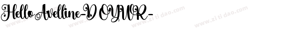 HelloAvelline-DOYWR字体转换