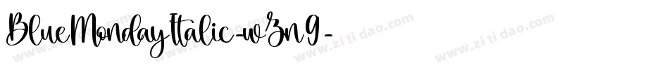 BlueMondayItalic-wZn9字体转换