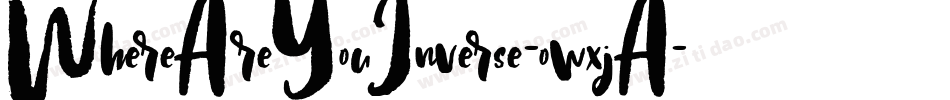 WhereAreYouInverse-owxjA字体转换