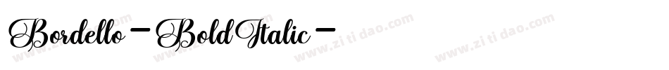Bordello-BoldItalic字体转换
