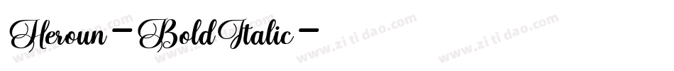 Heroun-BoldItalic字体转换