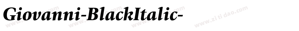 Giovanni-BlackItalic字体转换