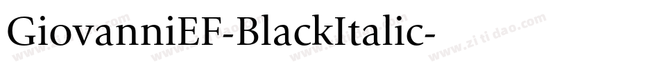 GiovanniEF-BlackItalic字体转换