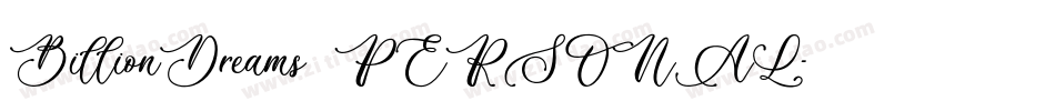 BillionDreams_PERSONAL字体转换