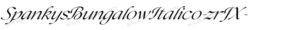 SpankysBungalowItalico-zrJX字体转换